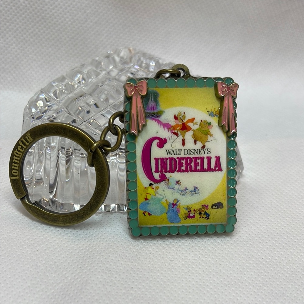 Disney Cinderella Keychain with Pink and Green Accents